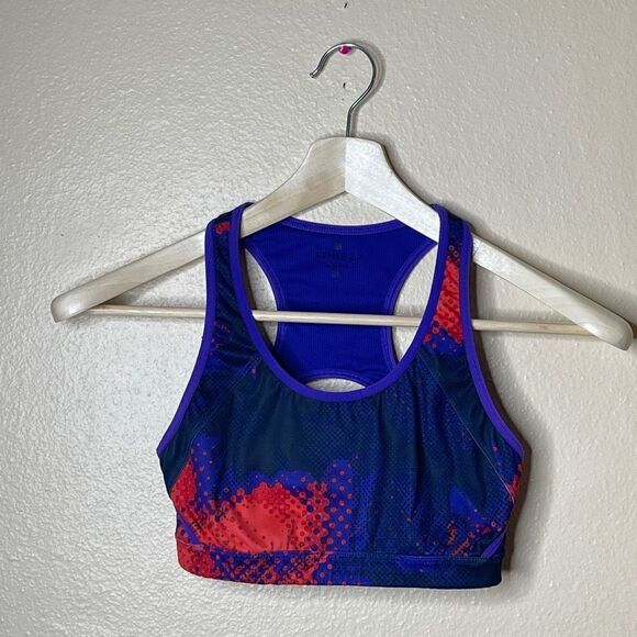 Athleta Womens Size XS Sports Bra Cutout Open Back Multicolor Workout - Picture 1 of 7